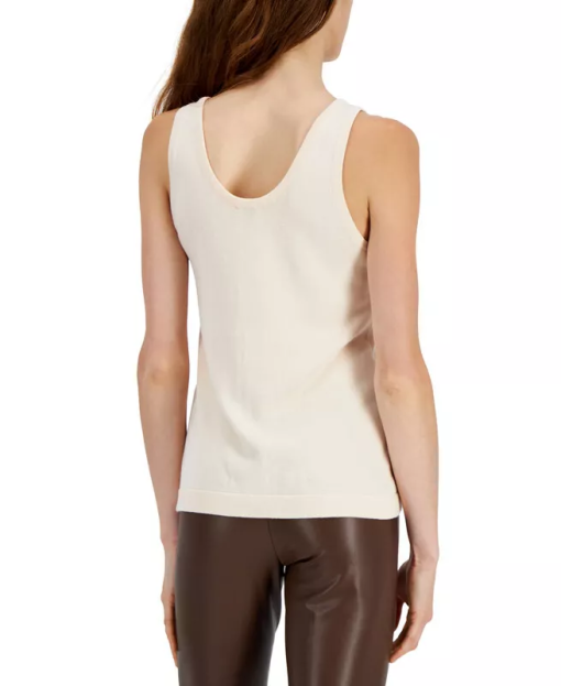 Anne Klein Cream Tank Top - Women's XL - Scoop Neck Sweater Vest - Image 3