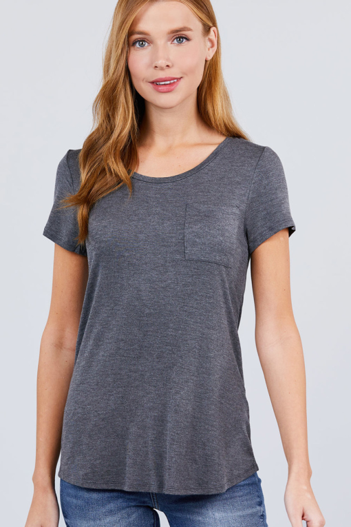 Hippie Rose Charcoal Pocket Tee - Small Women's T-Shirt