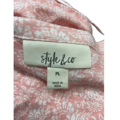 Style & Co Pink Floral Top Plus Size Long Sleeve Blouse - Image 3