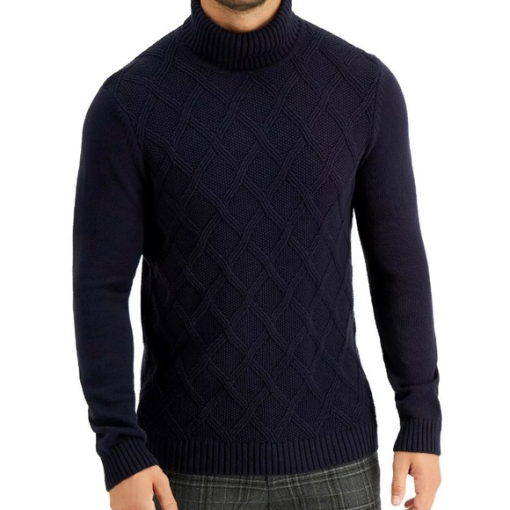 TASSO ELBA Men's Navy Turtleneck Sweater - Size L - Knitwear