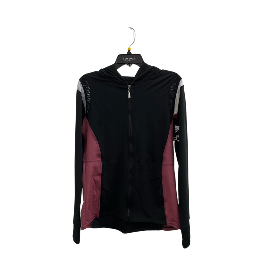 Daymor Couture Black & Burgundy Zip-Up Hoodie XL - Women's Jacket