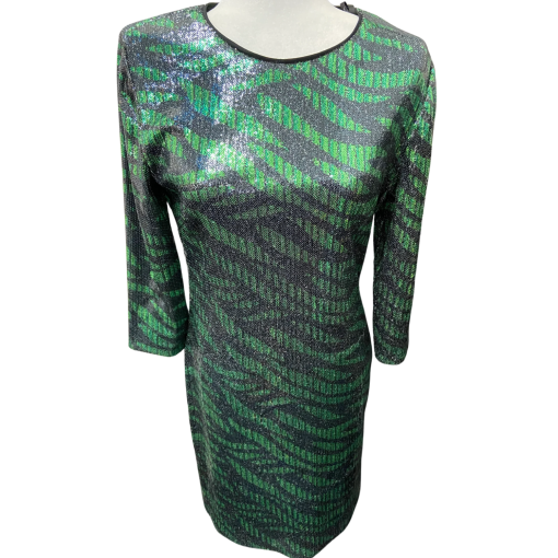 Nicole Miller Green Sequin Mini Dress Size 6 - Party Dress