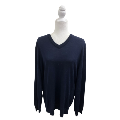 Club Room Navy V-Neck Sweater - XL - Men's Knitwear