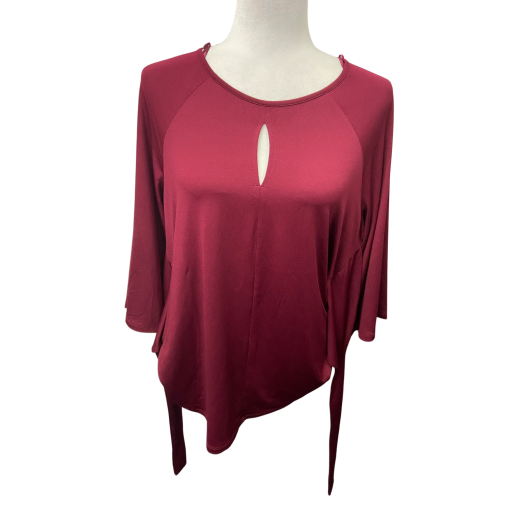 CYRUS Burgundy Keyhole Top - Size M - Women's Blouse