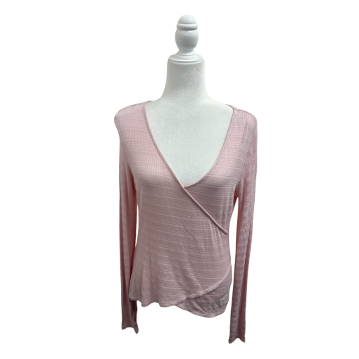 AL Sport Pink Wrap Top - Size M - Women's Blouse