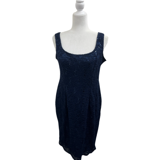 Alex Evenings Navy Lace Cocktail Dress Petite 8P - Party Dress