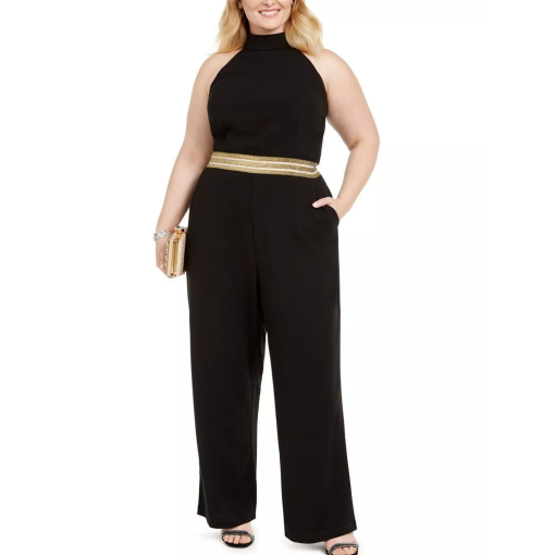 TEEZE ME Black Jumpsuit Plus Size 20 Halter Party Outfit