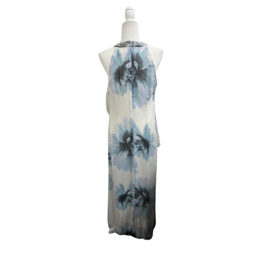 SLNY Floral Maxi Dress Size 10 Blue Halter Dress for Women - Image 2