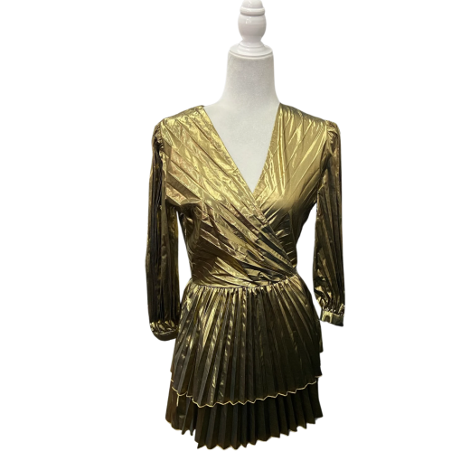 Derek Lam IO Gold Mini Dress - Party Dress - No Size