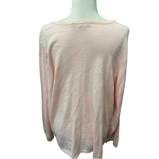 Tommy Hilfiger Pink V-Neck Sweater 2X - Women's Knitwear - Image 2