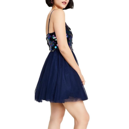 City Studio Navy Sequin Fit & Flare Dress - Juniors 15/16 - Party Dress - Image 2