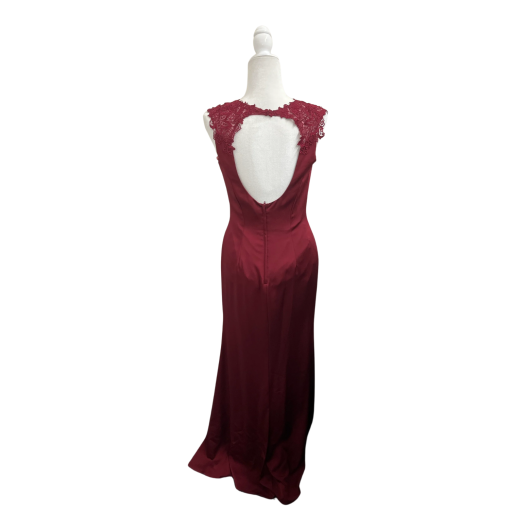 Simply Women Burgundy Lace Sleeve Maxi Dress Size 8 - Formal - Image 2