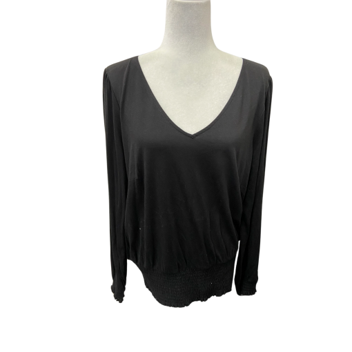 Michael Kors Black V-Neck Top 0X | Women's Blouse