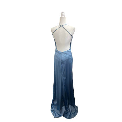 WINDSOR Blue Satin Maxi Dress Size 5 - Formal Gown - Image 2