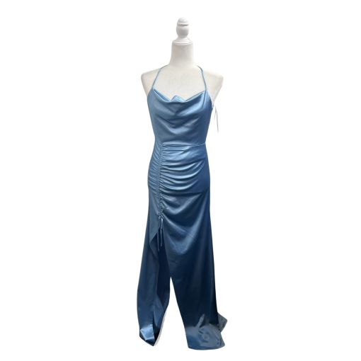 WINDSOR Blue Satin Maxi Dress Size 5 - Formal Gown