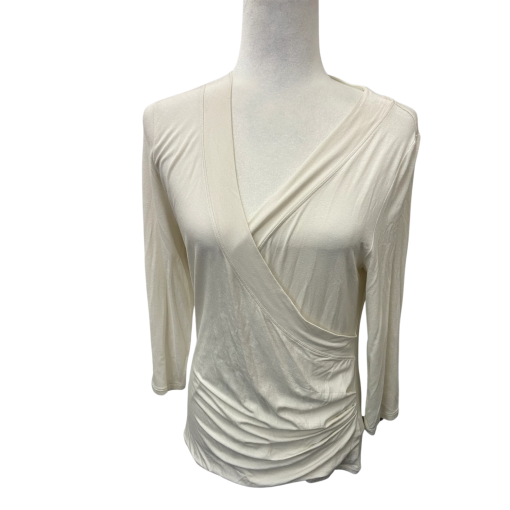 Ralph Lauren Cream Wrap Top - Size L - Women's Blouse