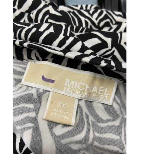 Michael Kors Zebra Print Top Black White 3X - Blouse - Image 3