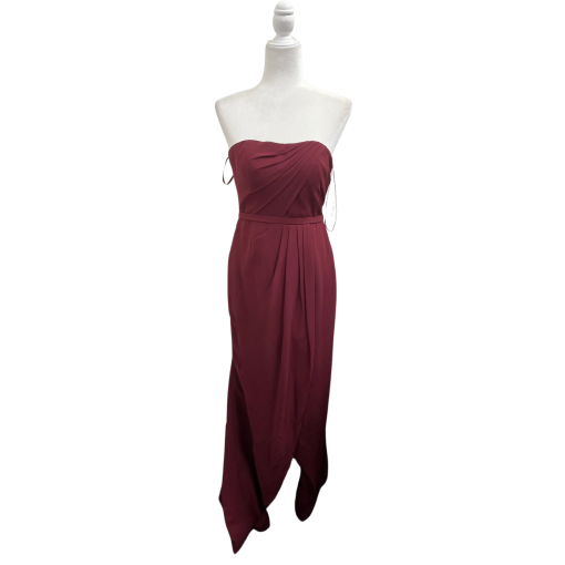 Simply Dresses Burgundy Strapless Gown Size 6 - Formal Dress