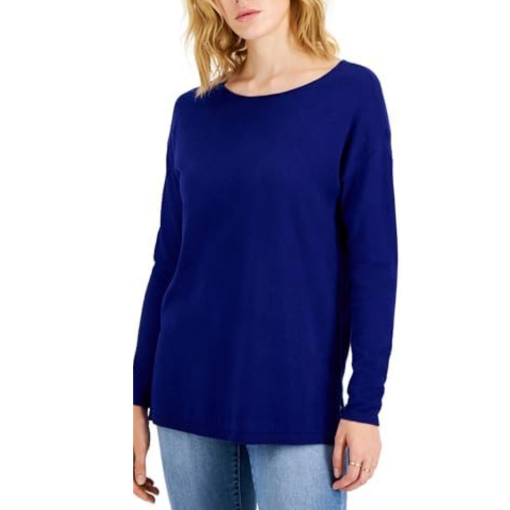 INC Sapphire Blue Boatneck Sweater - Women's Size L - Tops