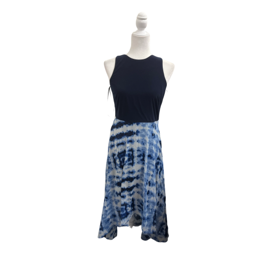 Ediza F Navy Blue Tie Dye Midi Dress Size 6 - Women's Dresses