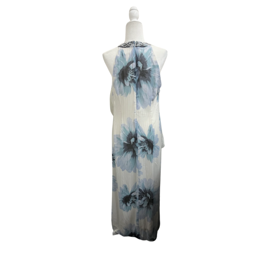 SLNY Floral Maxi Dress Size 6 Blue Evening Gown - Image 2