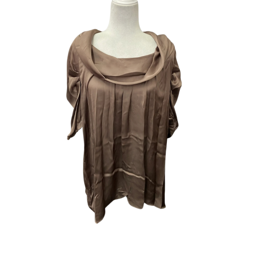 BCBG Maxazria Brown Silk Blouse XL - Women's Tops