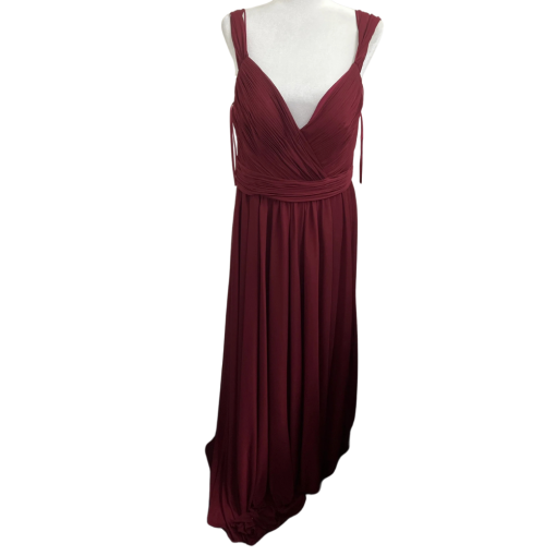 Kleinfeld Burgundy Maxi Dress Size 18 - Bridesmaid Dress