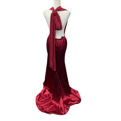 Miss ORD Bordeaux Velvet Maxi Dress - Size M - Formal Gown - Image 2