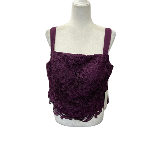 Noufany Purple Lace Tank Top - Women's Top - No Size - Party Wear