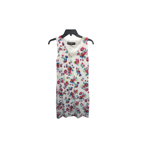 Karl Lagerfeld Floral Print White Dress - Size 6 - Women's Dresses