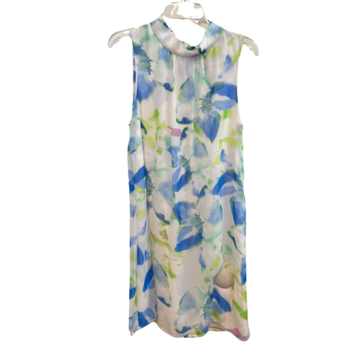 DKNY Floral Sleeveless Dress Size 6 Blue White Summer Dresses - Image 2