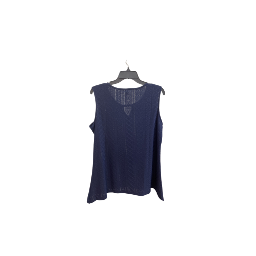 NY Collection Navy Sleeveless Top, Size L, Women's Blouse - Image 2