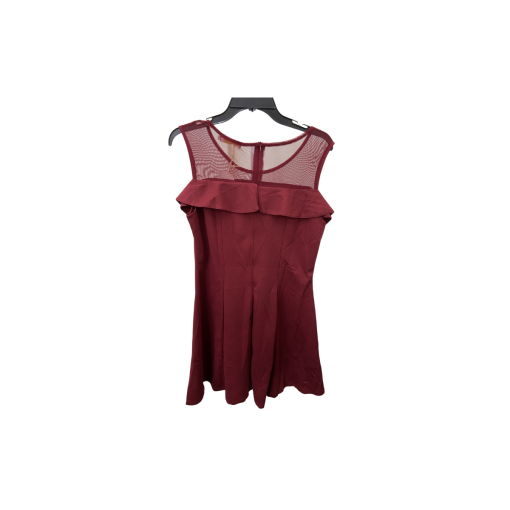 AZZ Trading Burgundy Mesh Overlay Dress - Size L - Cocktail Dress - Image 2