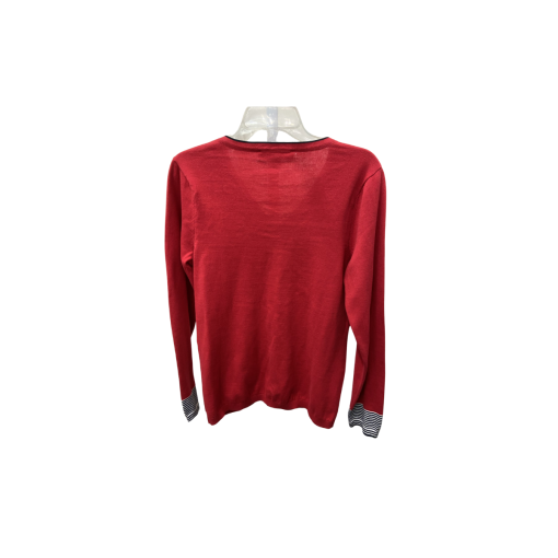 Tommy Hilfiger Red V-Neck Sweater Small - Women's Knitwear - Image 2