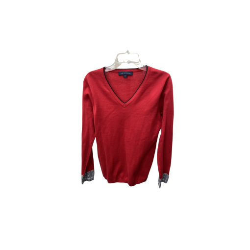 Tommy Hilfiger Red V-Neck Sweater Small - Women's Knitwear