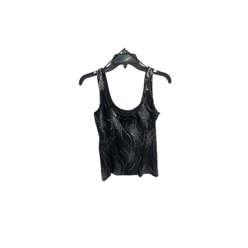 Alex Evenings Black Sequin Tank Top Size S | Party Top - Image 2