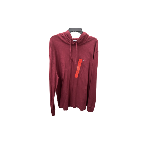 Tommy Hilfiger Burgundy Hoodie M - Men's Pullover Sweatshirt