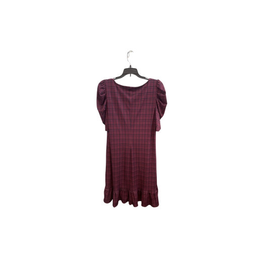 Burgundy Plaid Dress - Women's Size S - Midi Dress - Casual Dress - Image 2