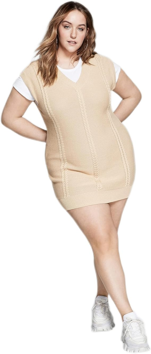 Plus Size Camel Sweater Dress |  | 1X | Mini Dress