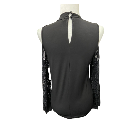 Willow Drive Black Lace Sleeve Top - XS - Women's Blouse