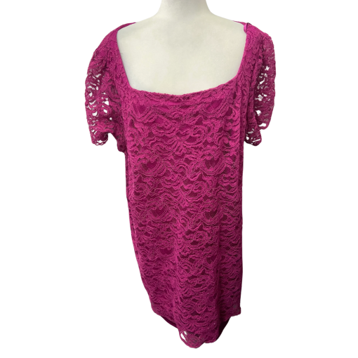 Jessica Howard Plus Size Fuchsia Lace Dress - Size 24W - Formal Wear