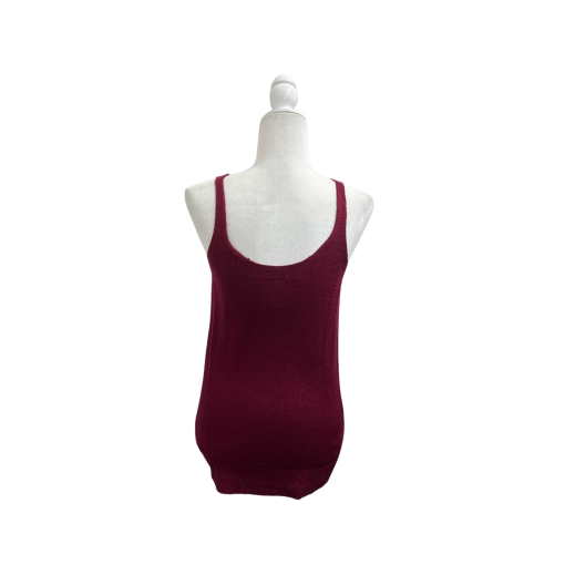 CREMIEUX Women's Burgundy Knit Tank Top - Size Small - Sleeveless Shirt - Image 2