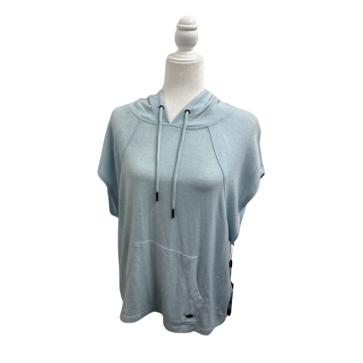 Donna Karan Active Women's Blue Short Sleeve Hoodie XL - Sweatshirt