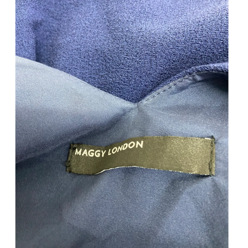Maggy London Navy Blue Dress Small V-Neck Cocktail Dress - Image 3