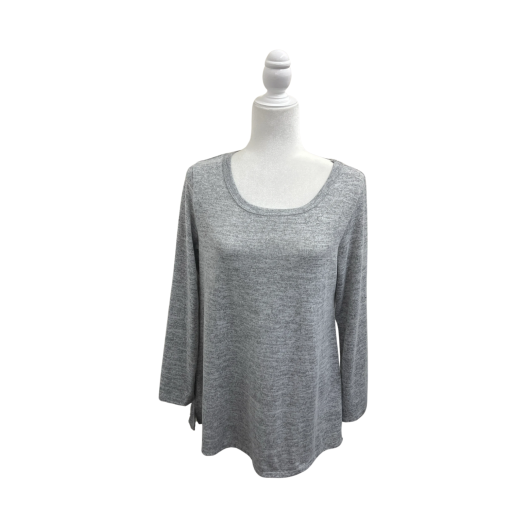 Forgotten Grace Women's Gray Knit Top Size M - Long Sleeve Shirt