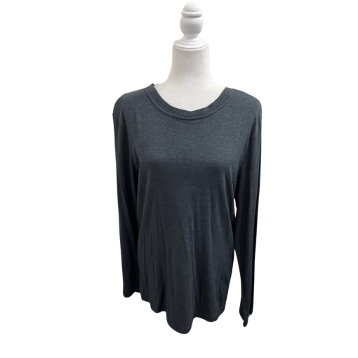 Club Room Men's Charcoal Gray Crew Neck Long Sleeve Shirt - Medium