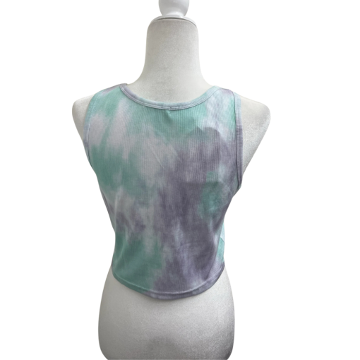 AXESHIM Tie Dye Ribbed Tank Top - Mint/Purple - Medium - Women's Tops - Image 2