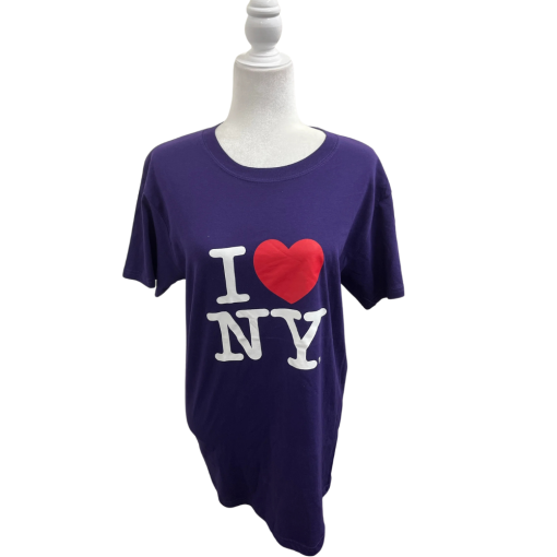 Purple I Love NY T-Shirt - Large - Graphic Tee - NYC Apparel