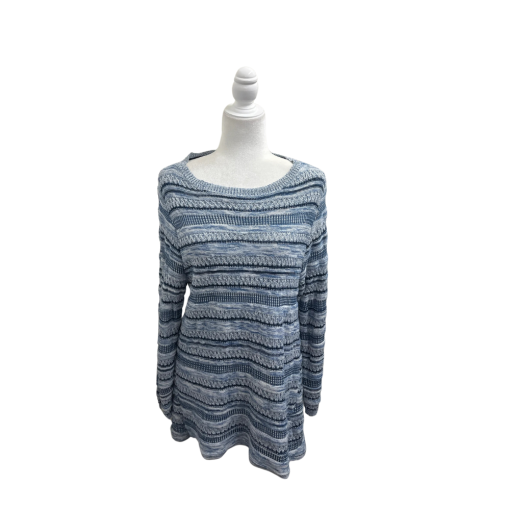 Style & Co Blue Striped Sweater - Women's Size L - Knit Top