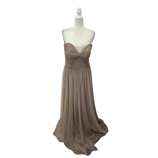 Kleinfeld Toffee Tulle Gown Size 16 Strapless Formal Dress